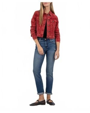Kut From The Kloth Julie Corduroy Crop Jacket - Red