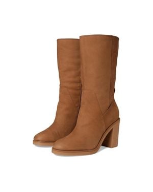 Dolce Vita Caddie Plush Boots Praline Nubuck Zipper Mid-Calf Rhs6071 - Brown