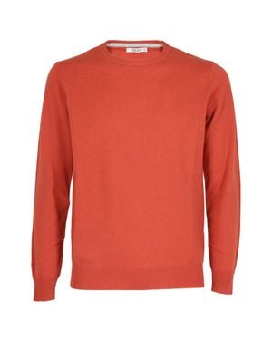 Kangra Pomegranate Single-Thread Wool Sweater - Red