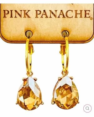 Pink Panache Teardrop Earrings - Yellow