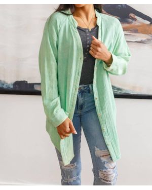 White Birch Corey Button Up Top - Green