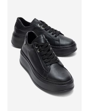 Forever & Always Shoes Paloma Leather Sneaker - Black