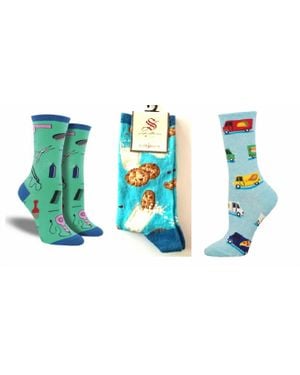 Socksmith Hair Necessities & Mmm Cookies & Food Truck Socks - Black