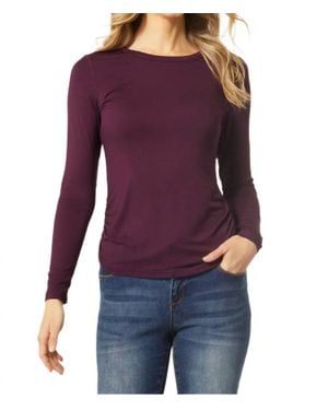 Coco + Carmen Ashley Side Cinched Crew Neck Top - Purple