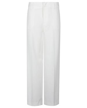 PT Torino Lorenza Polyester Straight Pants - White