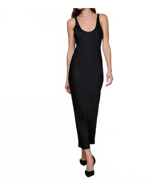L'Agence Akiya Satin Maxi Dress - Black