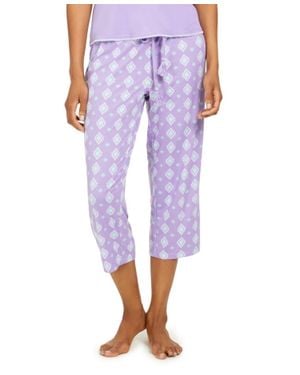 Muk Luks Printed Capri Pajama Pants - Purple