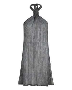 KARL LAGERFELD Halter Neck Mini Dress With Twisted Knot Detail - Gray