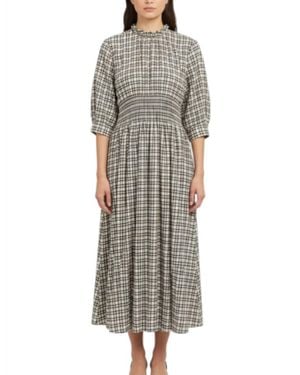 AVN Accordion Midi Dress - Gray