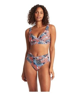 Sea Level Pilgrim Wrap High-Waist Pant Tangerine Stretch Beachy Ddr2275 - Red