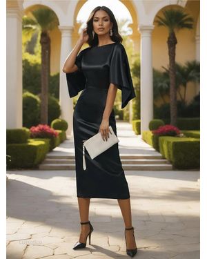 TRUEDAMES Puff Sleeve Bodycon Evening Dress - Green