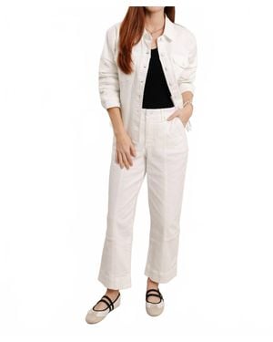 Mac & Me Ruched Sleeve Denim Jacket - Natural