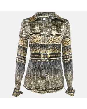 Roberto Cavalli Printed Satin Shirt - Green