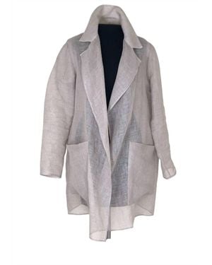Peter Cohen Costa Linen Gauze Coat - Gray
