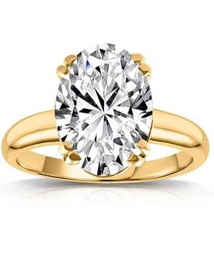 Pompeii3 Certified 5Ct Oval 14K Diamond Engagement Ring Lab Grown Size: 6 - Metallic