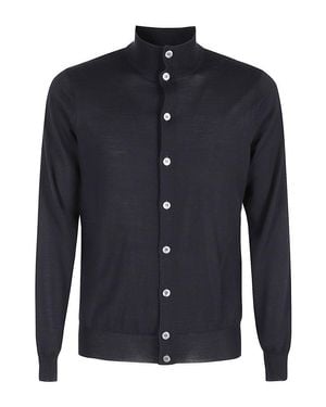 FILIPPO DE LAURENTIIS Blouson With High Collar And Button-Down Front - Blue