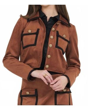 Stellah Vegan Suede Jacket - Brown