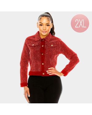 TRUEDAMES Bling Denim Jacket - Red