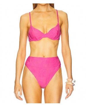 Beach Riot Camilla Stand Terry Bikini Top - Pink