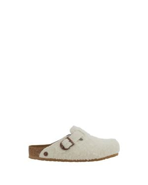 Birkenstock Boston Wool Clogs - White