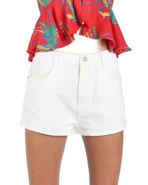 Honey Punch Be The Star High Waist Denim Short - White