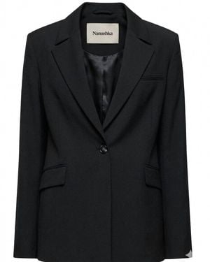 Nanushka Zeva Tailored Oversized Single-Breasted Blazer - Black