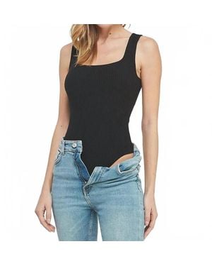 Allie Rose Lily Square Neck Bodysuit - Blue