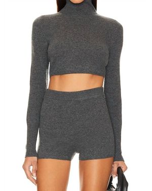 Jonathan Simkhai Brie Turtleneck Top - Gray