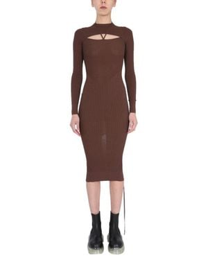 ANDREADAMO Dress With Cut Out Detail - Brown