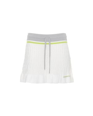 CASABLANCA Textured Mini Skirt With Contrasting Waistband - White