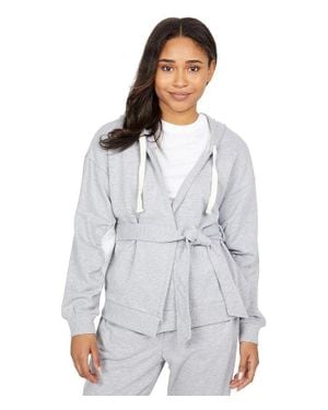 BCBGeneration Hoodie Heather Wrap Tie Long Sleeve Gbo290 - Gray