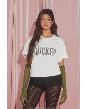 Forever 21 Wicked Faux Gem Tee - White