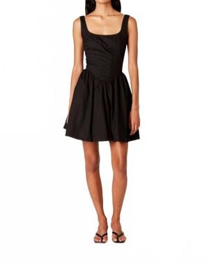 Nia Lace Trim Detail Tank Mini Dress - Black