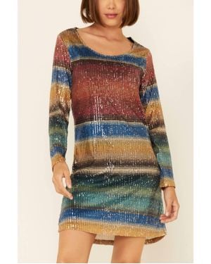 Tasha Polizzi Sequin Lilianna Mini Dress - Blue