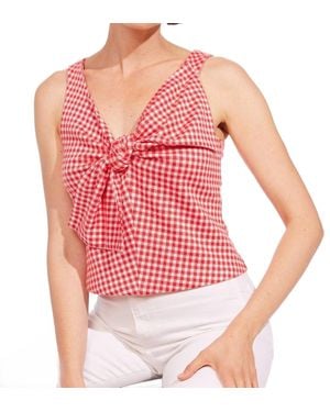Eva Franco Gingham Plaid Bow Top - Red