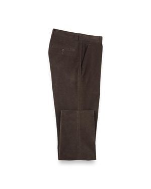 Paul Fredrick Cotton Stretch Corduroy Flat Front Pants - Brown