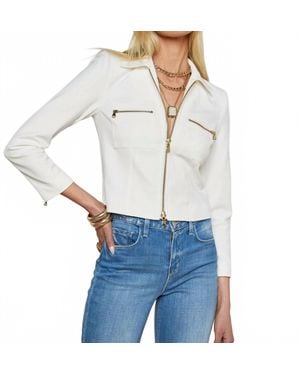 L'Agence Calianna Zip Front Shacket - White