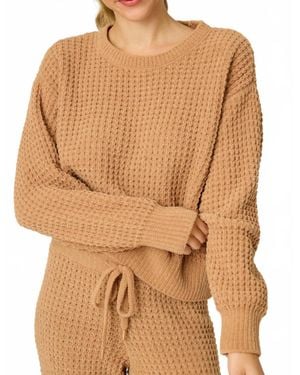 Pj Salvage Chenille Cozy Waffle Top - Brown