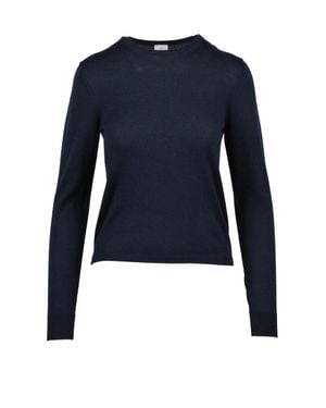 Eleventy Wool-Silk Crewneck Sweater - Blue