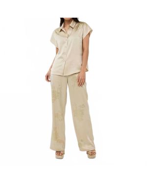 EsQualo Sherica Sequin Pants - Natural
