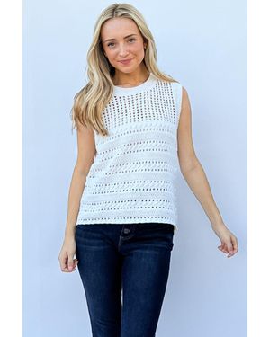 TRUEDAMES And The Why Hollowed Out Buttoned Tank - White