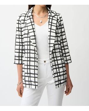 Joseph Ribkoff Collared Checkered Top - Black