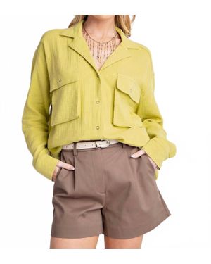 Easel Stretch Bengaline Shorts - Yellow