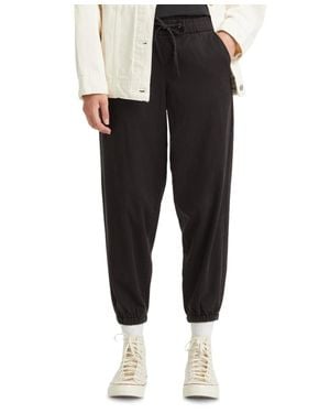 Levi's Off Duty Jogger Pants High Rise Drawstring Waist Pall577 - Black