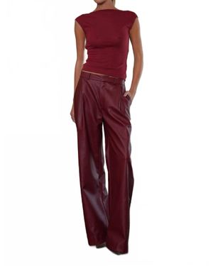 Parentesi Milo Faux Leather Pant - Red