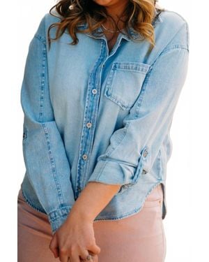 Kut From The Kloth Leighton Button Down With Patch Shirt - Blue