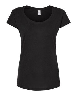 Tultex Poly-Rich Scoop Neck T-Shirt - Black