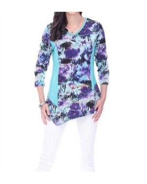 parsley & sage Lily Pond Asymmetrical Top - Blue