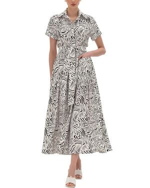 BGL Linen-Blend Midi Dress - White