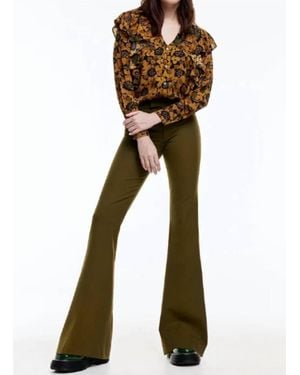 Smythe Mid Rise Bootcut Pants - Green